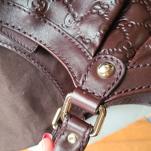 Authentic Gucci Sukey Dark Brown Leather bag - Picture 6 of 16